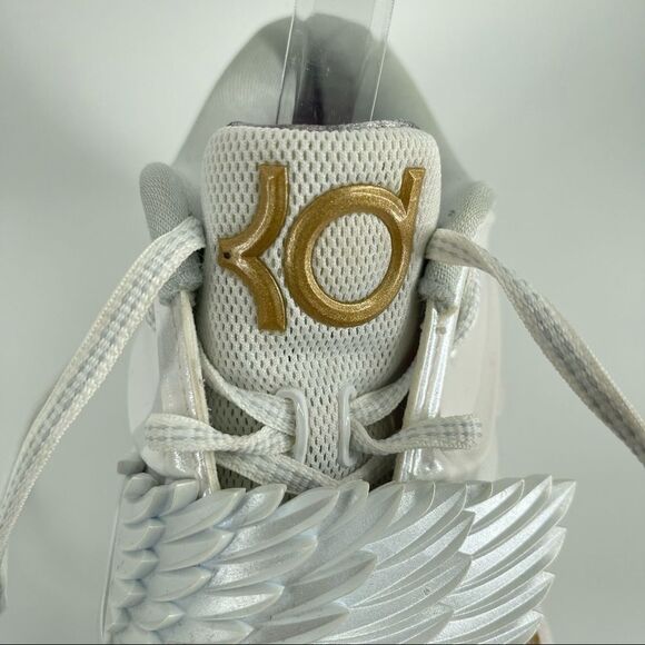 Nike Men’s KD VII PRM Aunt Pearl 706858-176 White/Metallic Gold Sneakers Size 8 - Picture 15 of 17